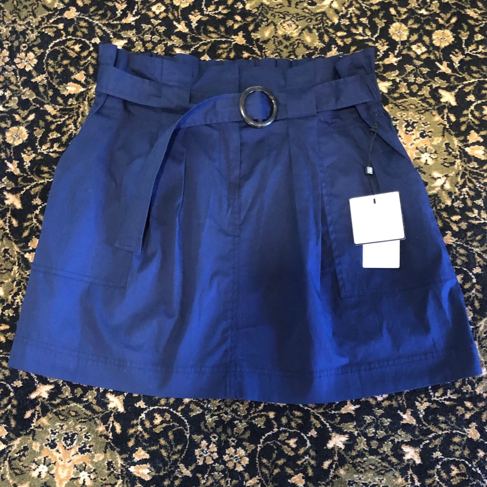 Laundry by Shelli Segal Navy Cotton Skirt